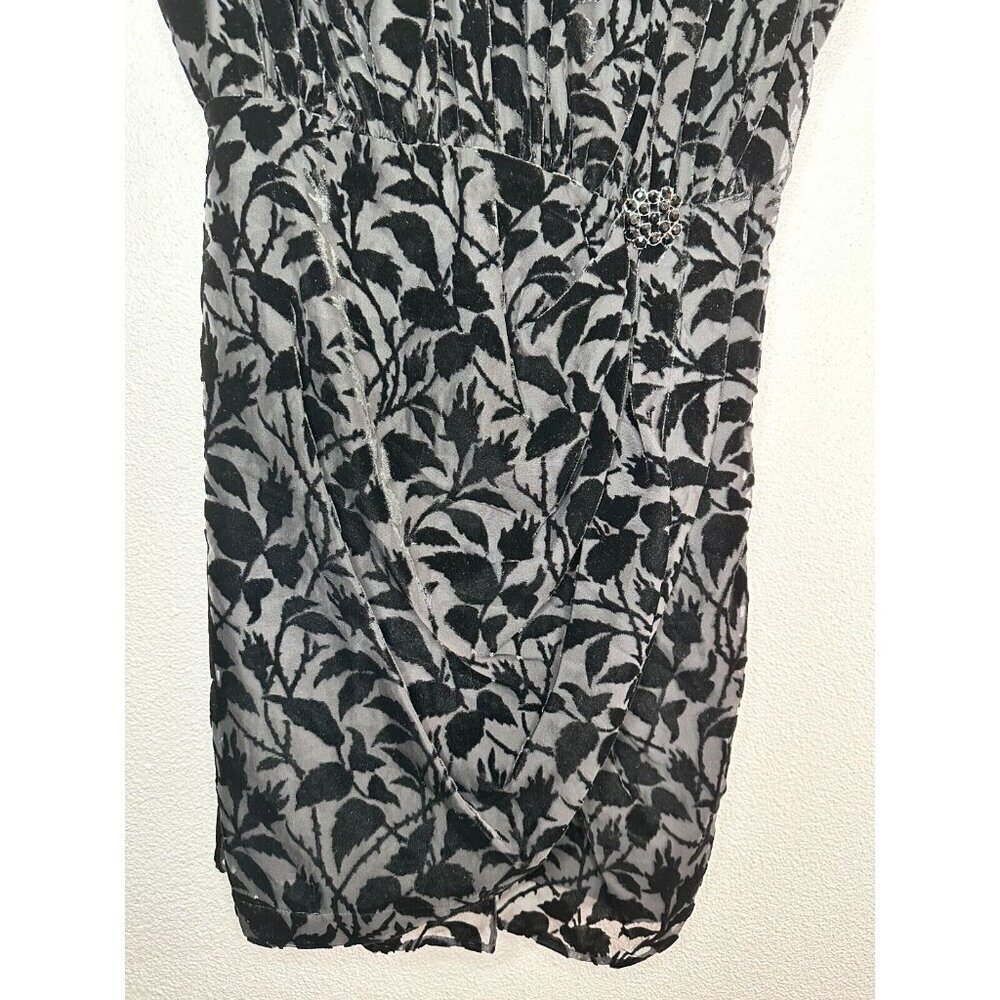 The Kooples Short Black Devore Velvet Dress Size S Cocktail - Picture 16 of 16